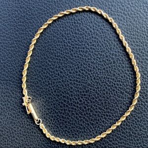$750 14K Gold Rope Bracelet (Solid Gold 3g) NEW!